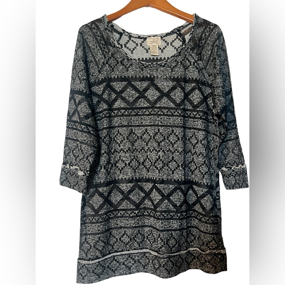 Women’s Black and Grey Blouse Shirt
